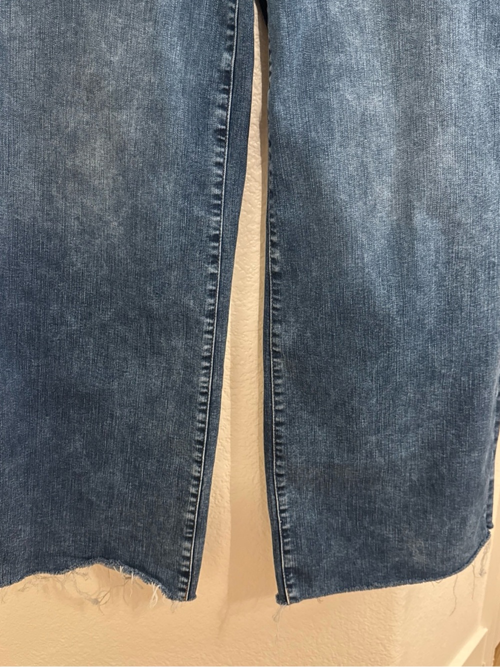 Frame Le Slim Palazzo Jeans Womens 30 Blue Denim Raw Hem - Canals Raw After - Picture 4 of 16